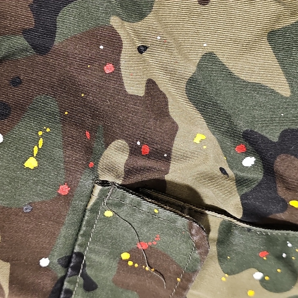 Green and Brown Cargo Pants with Camouflage Design - Picture 3 of 3